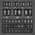 Mechanical scoreboard countdown timer vector illustration isolated