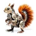 Mechanical squirrel toy with intricate details and vibrant fur showcasing innovative robotics design