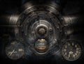 Mechanical and Steampunk grunge background collage. Royalty Free Stock Photo