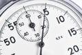 Mechanical stopwatch white background closeup. Royalty Free Stock Photo