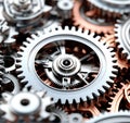 Mechanical Symphony: 3D Illustration of Gears on a White Background Royalty Free Stock Photo