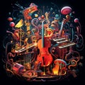 Mechanical Symphony: Vibrant Digital Illustration