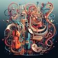 Mechanical Symphony: Vibrant Digital Illustration