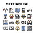 mechanical technology engineer icons set vector Royalty Free Stock Photo