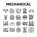 mechanical technology engineer icons set vector Royalty Free Stock Photo