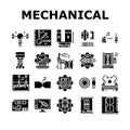 mechanical technology engineer icons set vector Royalty Free Stock Photo