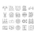 mechanical technology engineer icons set vector Royalty Free Stock Photo