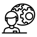 Mechanical thinking icon, outline style