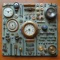 Mechanical Timepiece Elements in Organized Layout