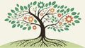 Mechanical tree: gears & leaves for engineered nature. #mechanicaltree vector design Generative AI