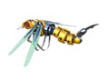 Mechanical wasp robot isolated on the white background. Royalty Free Stock Photo