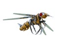 Mechanical wasp robot isolated on the white background. Royalty Free Stock Photo