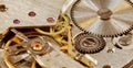 Mechanical watch close-up