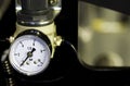 Mechanical watch showing the steam Manometer pressure Royalty Free Stock Photo