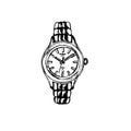 Mechanical wrist watch on a white background