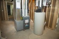 Mechanicals, Furnace, Water Heater, Air Conditioning Royalty Free Stock Photo