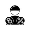 Black solid icon for Mechanics, tools and engineer