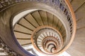 San Francisco, California, USA - January 23, 2020: Spiral Staircase at the Mechanics` Institute Library