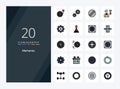 20 Mechanics line Filled icon for presentation