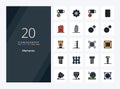 20 Mechanics line Filled icon for presentation