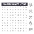 Mechanics line icons, signs, vector set, outline illustration concept