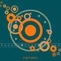 Mechanics. Rotating components of mechanical unit. Vector
