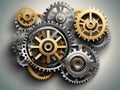 Mechanics of Success: Tech Cogs Banner Background Royalty Free Stock Photo