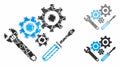 Mechanics tools Mosaic Icon of Tuberous Items