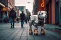A mechanised android dog. Advanced technology. The concept of machine learning. Generative AI Royalty Free Stock Photo