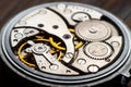 The mechanism of analog hours. A photo close up Royalty Free Stock Photo