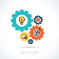 Mechanism Business concept gear icons illustration Royalty Free Stock Photo