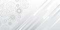 The mechanism consisting of gears on a gray background for the presentation. Cogwheel for science experiment presentation,