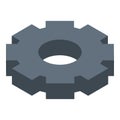 Mechanism gear icon, isometric style