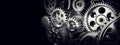 Mechanism, gears and cogs at work. Industrial machinery