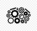 Mechanism, gears, pinion and gearwheel in work, graphic design Royalty Free Stock Photo