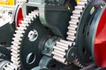 The mechanism of the large gear of