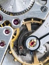 Mechanism of old mechanical watch Royalty Free Stock Photo