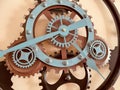 Mechanism of a wall clock of industrial type decoration