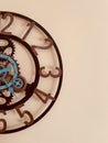 Mechanism of a wall clock of industrial type decoration