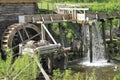 Mechanism wooden watermill Royalty Free Stock Photo