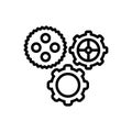 Black line icon for Mechanisms, appliance and setting