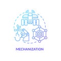 Mechanization blue gradient concept icon