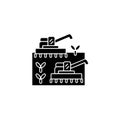 Mechanized agriculture black glyph icon