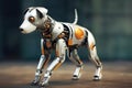 A mechanized canine android. Futuristic advancements. The idea of artificial cognition. Generative AI