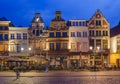 Mechelen, Belgium - May 02, 2017: Grote Markt in Mechelen at sun