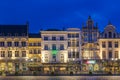 Mechelen, Belgium - May 02, 2017: Grote Markt in Mechelen at sunset