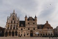 beautiful architecture of mechelen city hall, belgium