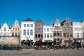 MECHELEN, BELGIUM, November 15, 2022, View of historic houses and street retro cafe on Grote Markt in Mechelen, Grand