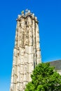 The tower of Saint Rumbold`s Cathedral in Mechelen, Belgium