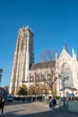 MECHELEN, Malin, Antwerp, BELGIUM, November 14, 2022, Gothic architecture, Bell Tower of the Saint Rumbold's